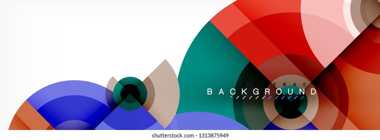 Round circles and triangles abstract background, vector illustration