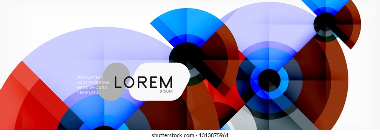 Round circles and triangles abstract background, vector illustration