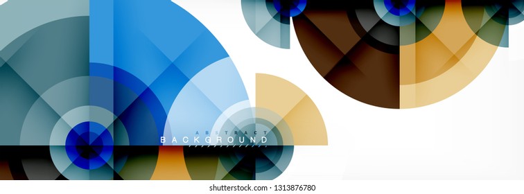 Round circles and triangles abstract background, vector illustration
