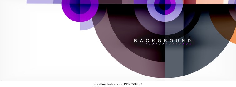 Round circles and triangles abstract background, vector illustration