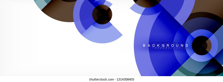 Round circles and triangles abstract background, vector illustration