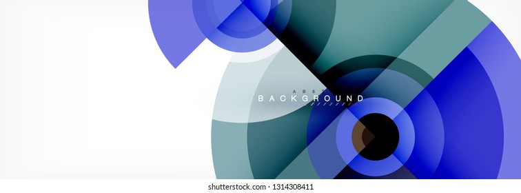 Runde Kreise und Dreiecke, abstrakter Hintergrund, Vektorgrafik