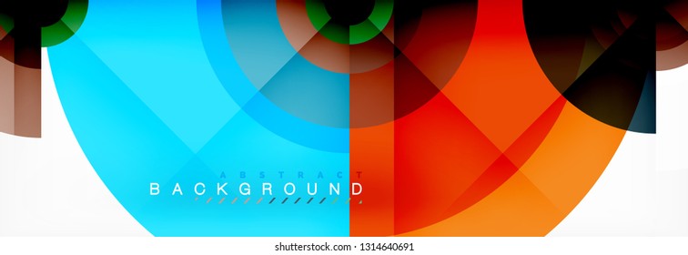 Round circles and triangles abstract background, vector illustration