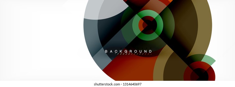 Round circles and triangles abstract background, vector illustration
