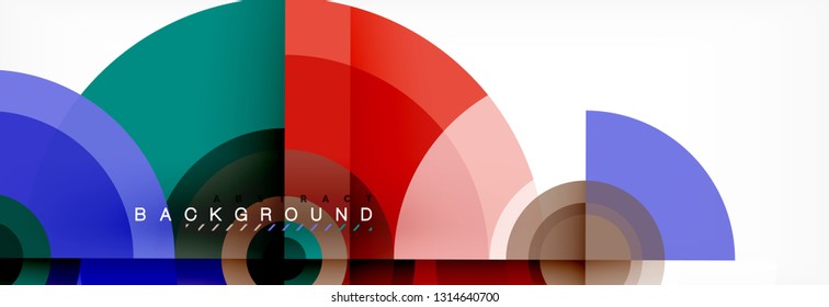 Round circles and triangles abstract background, vector illustration