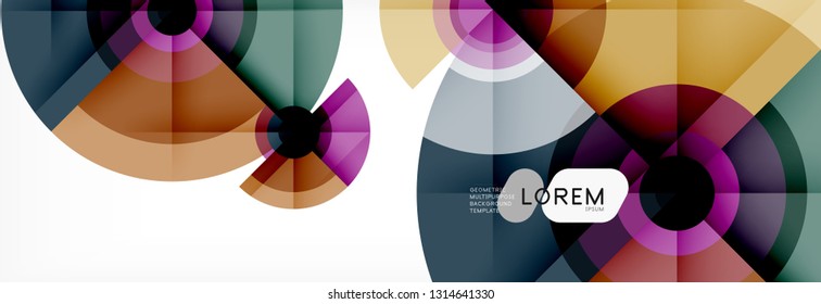 Runde Kreise und Dreiecke, abstrakter Hintergrund, Vektorgrafik
