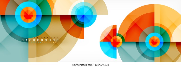 Runde Kreise und Dreiecke, abstrakter Hintergrund, Vektorgrafik