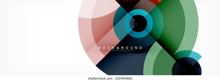 Round circles and triangles abstract background, vector illustration