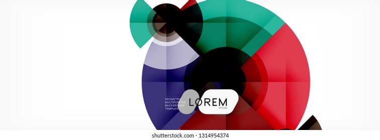 Round circles and triangles abstract background, vector illustration