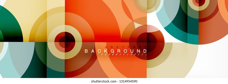 Runde Kreise und Dreiecke, abstrakter Hintergrund, Vektorgrafik