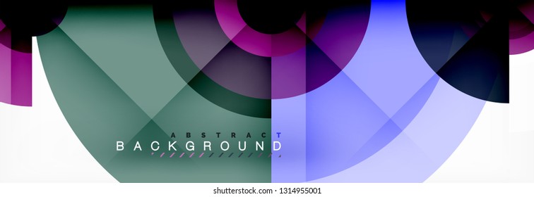 Round circles and triangles abstract background, vector illustration