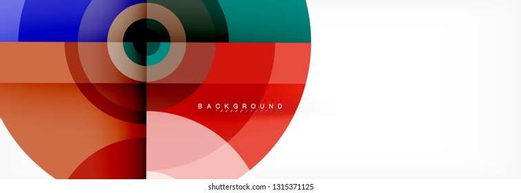 Round circles and triangles abstract background, vector illustration