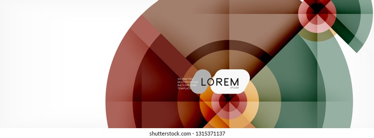 Round circles and triangles abstract background, vector illustration