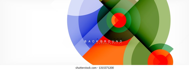 Círculos redondos e triângulos fundo abstrato, ilustração vetorial