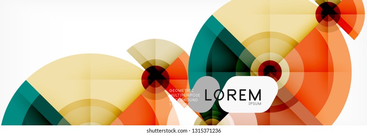 Round circles and triangles abstract background, vector illustration