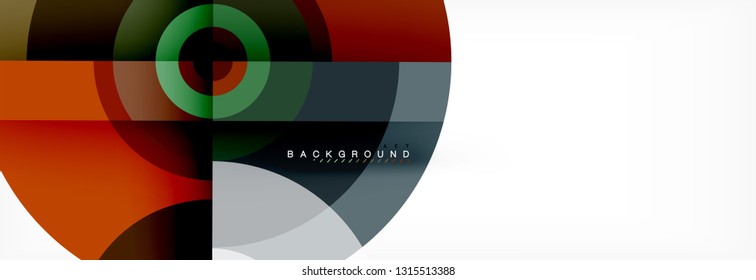 Circulos redondos y triángulos de fondo abstracto, ilustración vectorial
