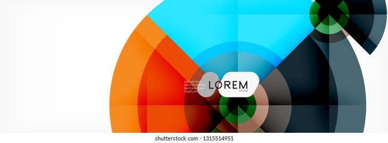Circulos redondos y triángulos de fondo abstracto, ilustración vectorial