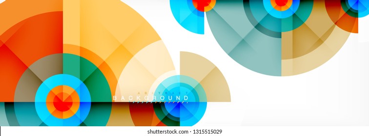 Round circles and triangles abstract background, vector illustration