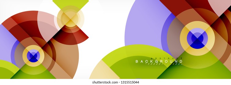 Round circles and triangles abstract background, vector illustration