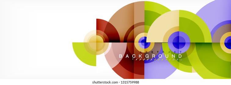 Round circles and triangles abstract background, vector illustration