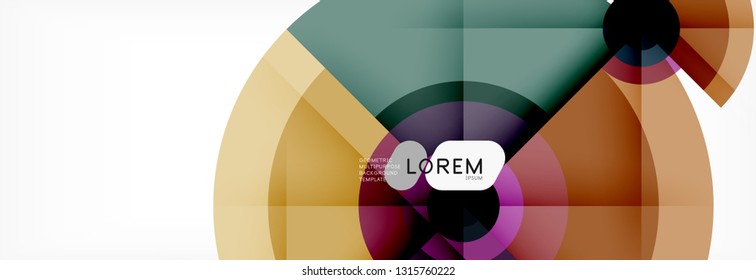 Runde Kreise und Dreiecke, abstrakter Hintergrund, Vektorgrafik