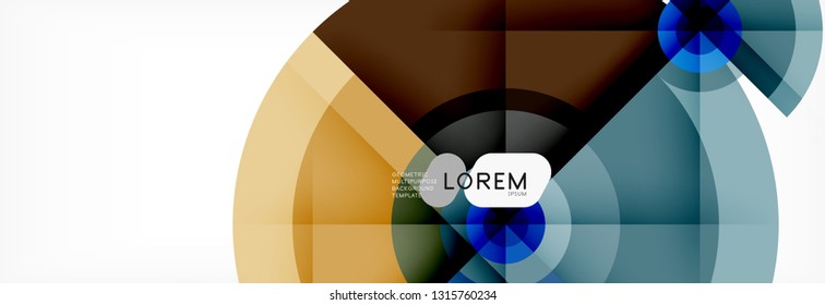 Round circles and triangles abstract background, vector illustration