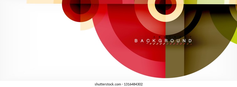 Round circles and triangles abstract background, vector illustration