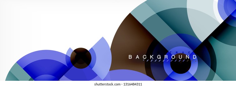 Round circles and triangles abstract background, vector illustration