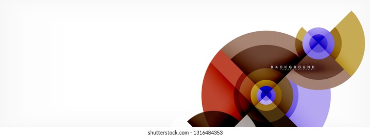 Round circles and triangles abstract background, vector illustration