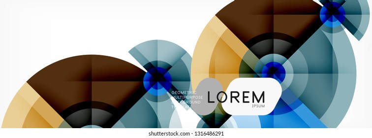 Round circles and triangles abstract background, vector illustration