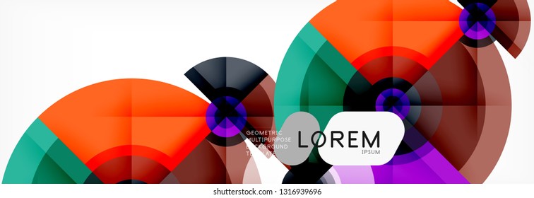 Runde Kreise und Dreiecke, abstrakter Hintergrund, Vektorgrafik