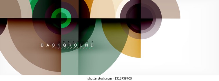 Round circles and triangles abstract background, vector illustration