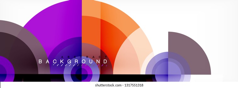 Circulos redondos y triángulos de fondo abstracto, ilustración vectorial