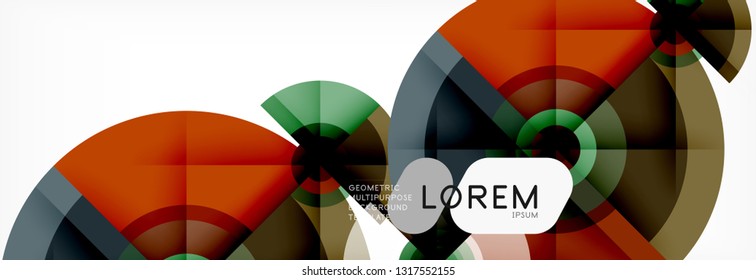 Round circles and triangles abstract background, vector illustration