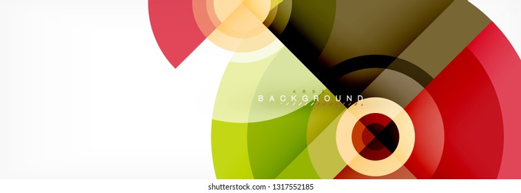 Round circles and triangles abstract background, vector illustration
