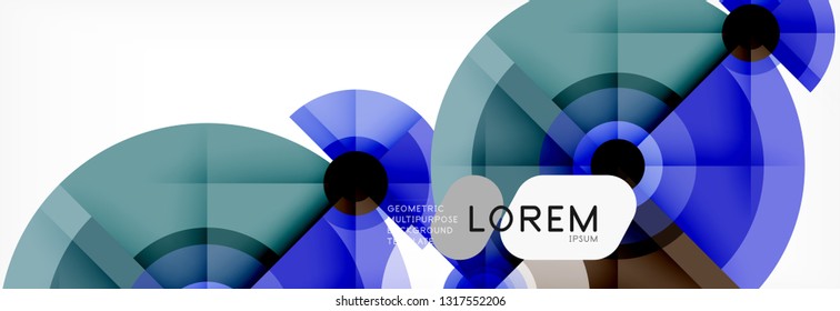 Round circles and triangles abstract background, vector illustration