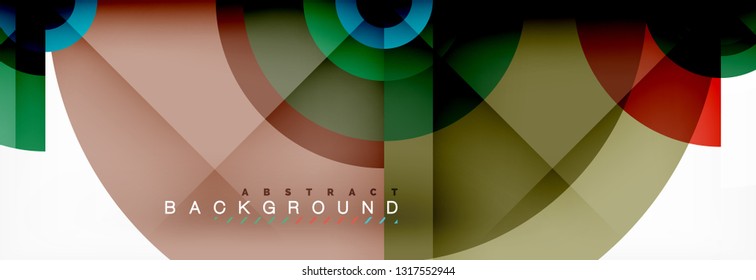 Round circles and triangles abstract background, vector illustration