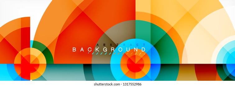 Round circles and triangles abstract background, vector illustration