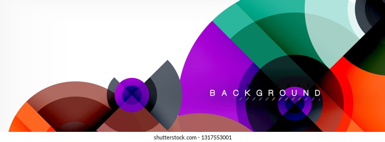 Round circles and triangles abstract background, vector illustration