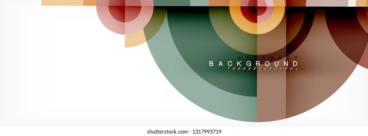 Round circles and triangles abstract background, vector illustration