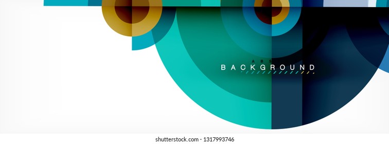 Round circles and triangles abstract background, vector illustration