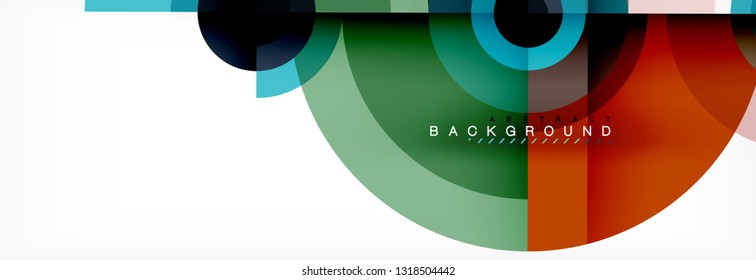 Round circles and triangles abstract background, vector illustration