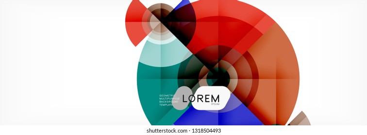 Round circles and triangles abstract background, vector illustration