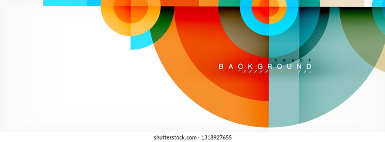 Round circles and triangles abstract background, vector illustration