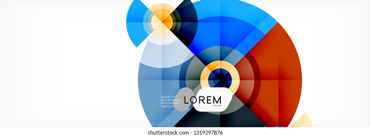 Round circles and triangles abstract background, vector illustration