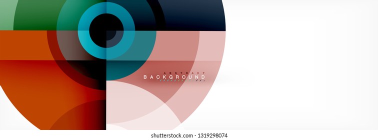 Circulos redondos y triángulos de fondo abstracto, ilustración vectorial