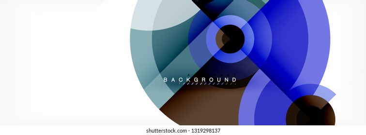 Round circles and triangles abstract background, vector illustration