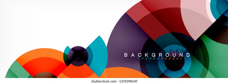 Round circles and triangles abstract background, vector illustration