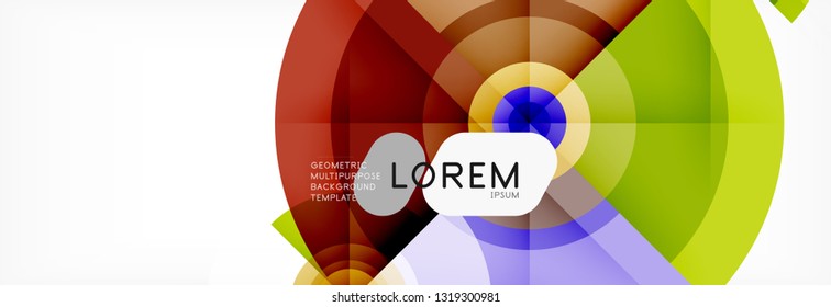 Runde Kreise und Dreiecke, abstrakter Hintergrund, Vektorgrafik