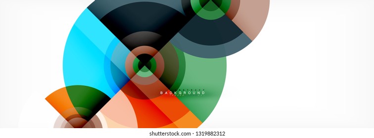 Round circles and triangles abstract background, vector illustration